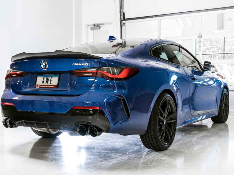 BMW M4 Performance Exhaust - AWE Tuning - Cat Back, Track Edition, Quad Diamond Black Tips - Diamond Black - `19-`27